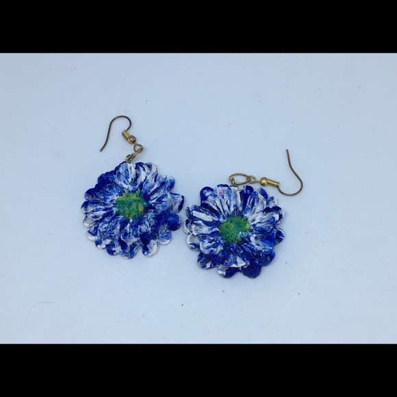 Unique Handmade Polymer Clay Blossom Earrings - Picture 7 of 8